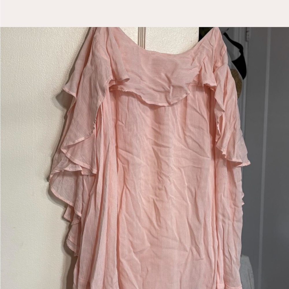Free People Pink Ruffle Tank Top